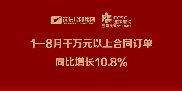 遠東股份 ：1—8月千萬元以上合同訂單同比增長10.8%